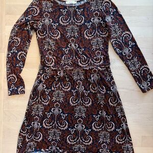 Chic Floral Long Sleeve Midi Dress